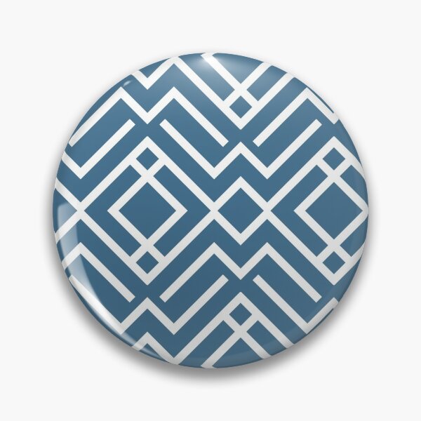 Item preview, Blue and White Chevron Diamond Shape Pattern Pairs DE 2022 Trending Color Big Sur Blue Jade DET577 designed and sold by ColorOfTheYears.