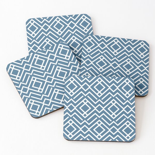 Artikelvorschau, Blue and White Chevron Diamond Shape Pattern Pairs DE 2022 Trending Color Big Sur Blue Jade DET577 entworfen und verkauft von ColorOfTheYears.