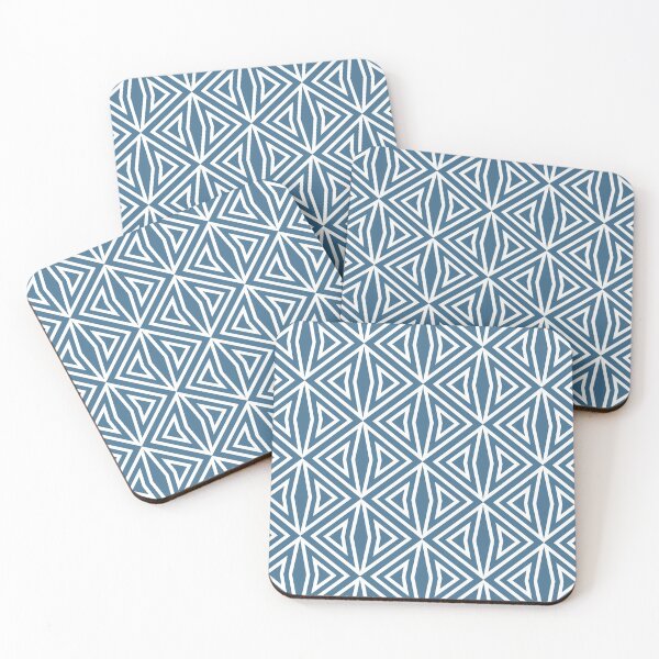 Aperçu de l'œuvre Blue and White Diamond Shape Tile Pattern 3 Pairs DE 2022 Trending Color Big Sur Blue Jade DET577 créée et vendue par ColorOfTheYears.