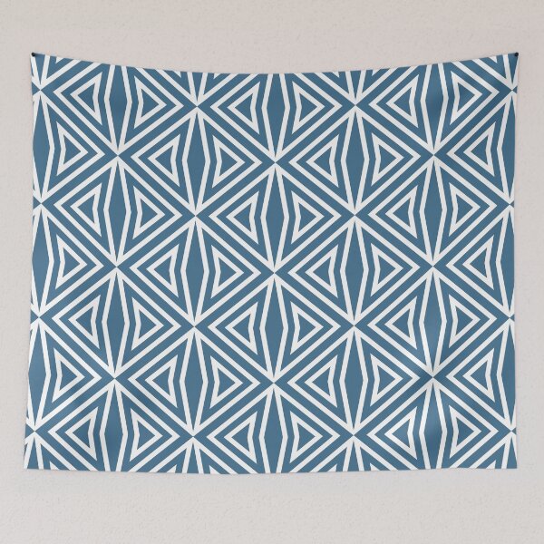 Item preview, Blue and White Diamond Shape Tile Pattern 3 Pairs DE 2022 Trending Color Big Sur Blue Jade DET577 designed and sold by ColorOfTheYears.