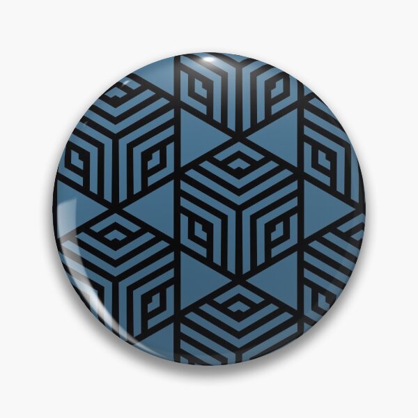 Artikelvorschau, Black and Blue Stripe Cube Tile Pattern Pairs DE 2022 Trending Color Big Sur Blue Jade DET577 entworfen und verkauft von ColorOfTheYears.