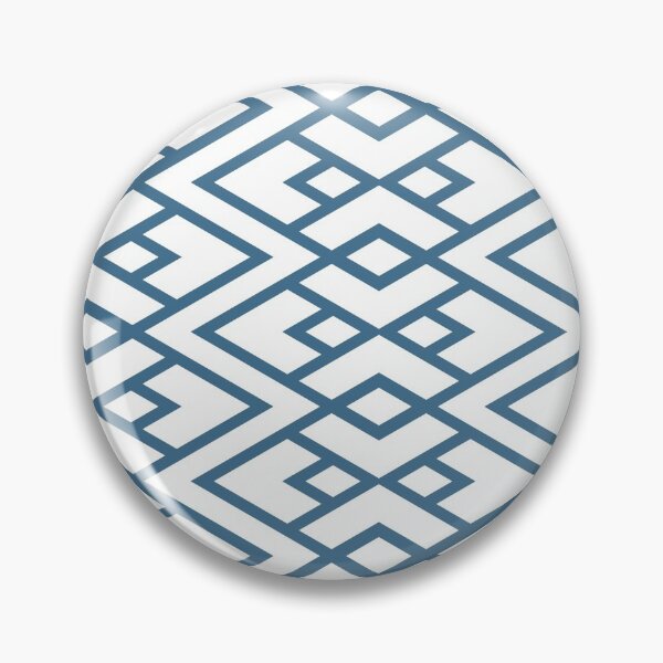 Item preview, Blue and White Diamond Shape Art Deco Pattern Pairs DE 2022 Trending Color Big Sur Blue Jade DET577 designed and sold by ColorOfTheYears.
