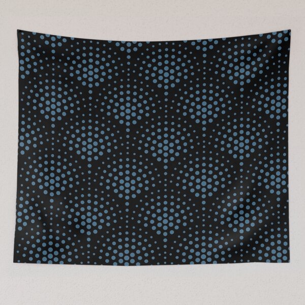 Item preview, Black and Blue Polka Dot Scallop Pattern Pairs DE 2022 Trending Color Big Sur Blue Jade DET577 designed and sold by ColorOfTheYears.