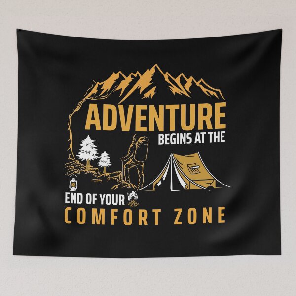 Item preview, Adventure Begins at The End of Your Comfort Zone - Trendy Hiking Design Gift Idea For Camping Lovers designed and sold by Prince - Bestseller ★★★★★.