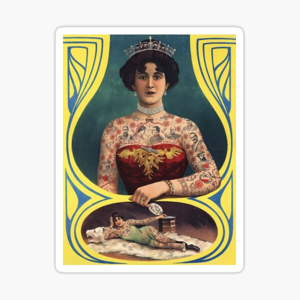 Item preview, Tattooed lady sideshow poster designed and sold by monsterplanet.