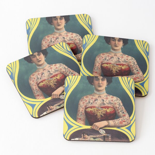 Item preview, Tattooed lady sideshow poster designed and sold by monsterplanet.