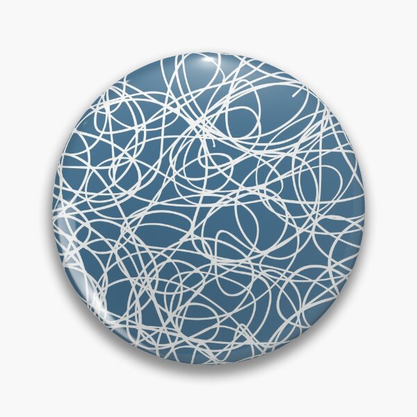 Item preview, Blue and White Thick Scribble Mosaic Pattern Pairs DE 2022 Trending Color Big Sur Blue Jade DET577 designed and sold by ColorOfTheYears.