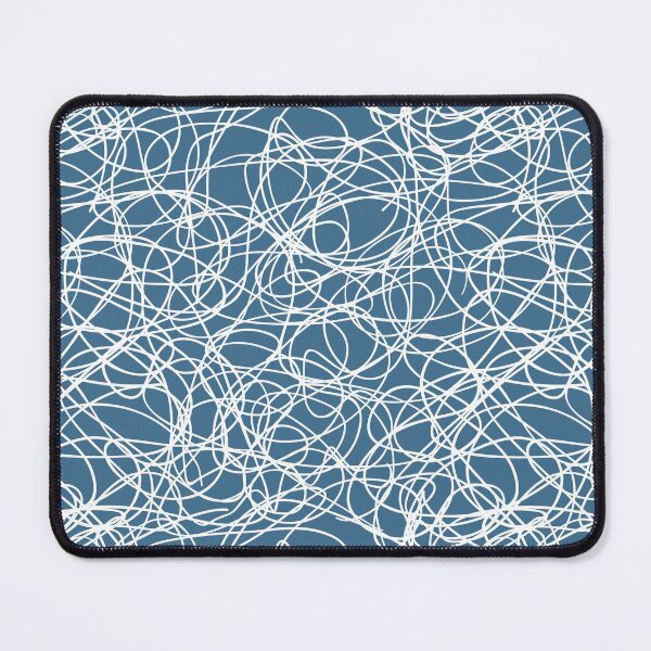 Item preview, Blue and White Thick Scribble Mosaic Pattern Pairs DE 2022 Trending Color Big Sur Blue Jade DET577 designed and sold by ColorOfTheYears.