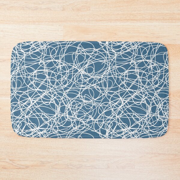 Item preview, Blue and White Thick Scribble Mosaic Pattern Pairs DE 2022 Trending Color Big Sur Blue Jade DET577 designed and sold by ColorOfTheYears.