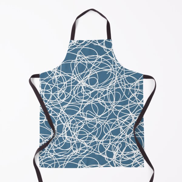 Item preview, Blue and White Thick Scribble Mosaic Pattern Pairs DE 2022 Trending Color Big Sur Blue Jade DET577 designed and sold by ColorOfTheYears.