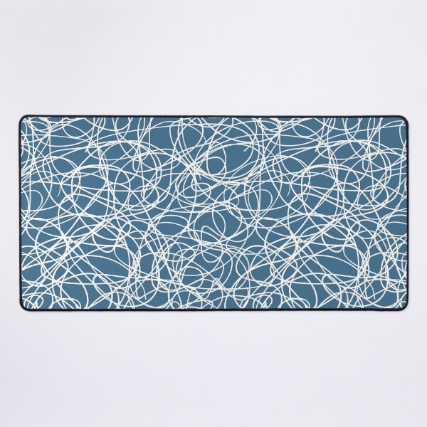 Item preview, Blue and White Thick Scribble Mosaic Pattern Pairs DE 2022 Trending Color Big Sur Blue Jade DET577 designed and sold by ColorOfTheYears.