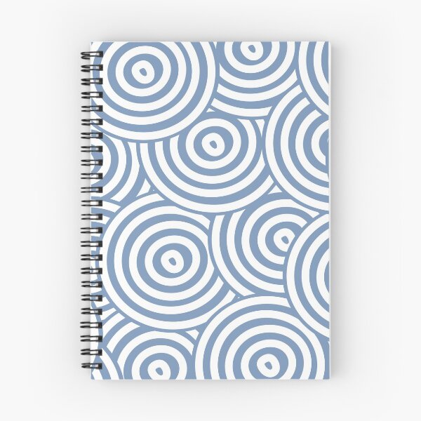 Artikelvorschau, Blue and White Hypnotic Circle Pattern Pairs DE 2022 Trending Color Ocean City DE5879 entworfen und verkauft von ColorOfTheYears.