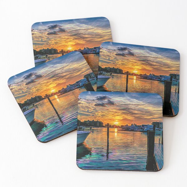 Item preview, Chromatic Sunset over the Marina designed and sold by Jeffrey Marmaro.