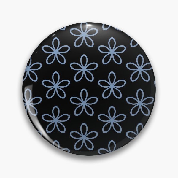 Item preview, Black and Blue Minimal Flower Pattern Pairs DE 2022 Trending Color Ocean City DE5879 designed and sold by ColorOfTheYears.