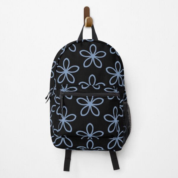 Item preview, Black and Blue Minimal Flower Pattern Pairs DE 2022 Trending Color Ocean City DE5879 designed and sold by ColorOfTheYears.