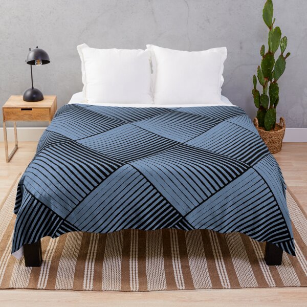 Item preview, Black and Blue Square Mosaic Stripe Pattern Pairs DE 2022 Trending Color Ocean City DE5879 designed and sold by ColorOfTheYears.