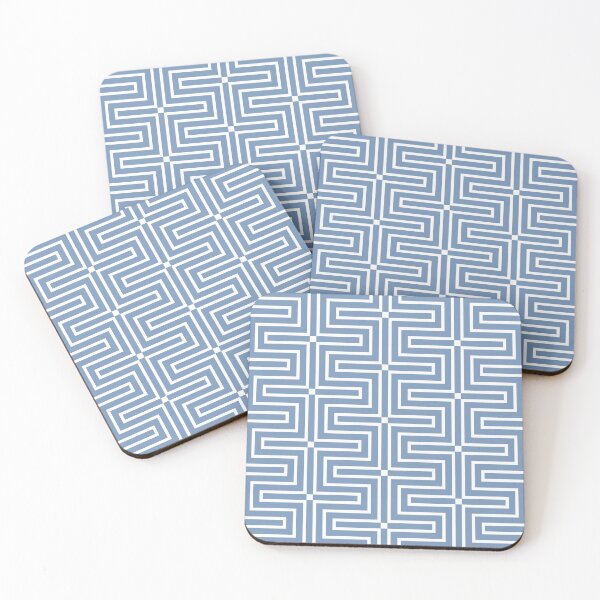 Artikelvorschau, Blue and White Tessellation Line Pattern 3 Pairs DE 2022 Trending Color Ocean City DE5879 entworfen und verkauft von ColorOfTheYears.