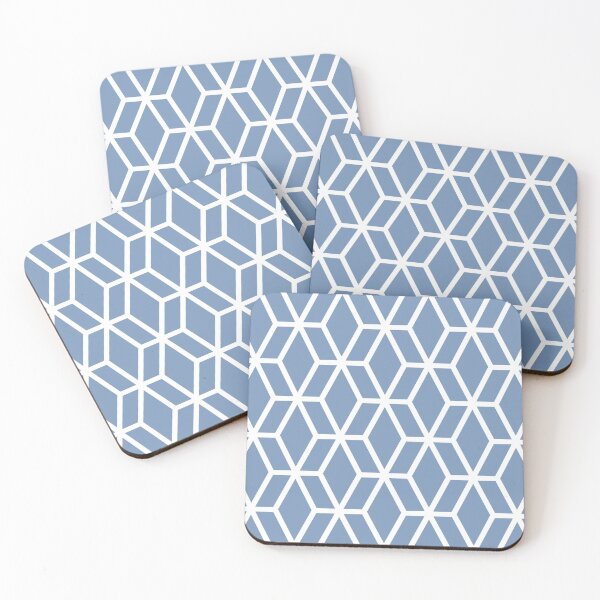 Artikelvorschau, Blue and White Tessellation Line Pattern 16 Pairs DE 2022 Trending Color Ocean City DE5879 entworfen und verkauft von ColorOfTheYears.