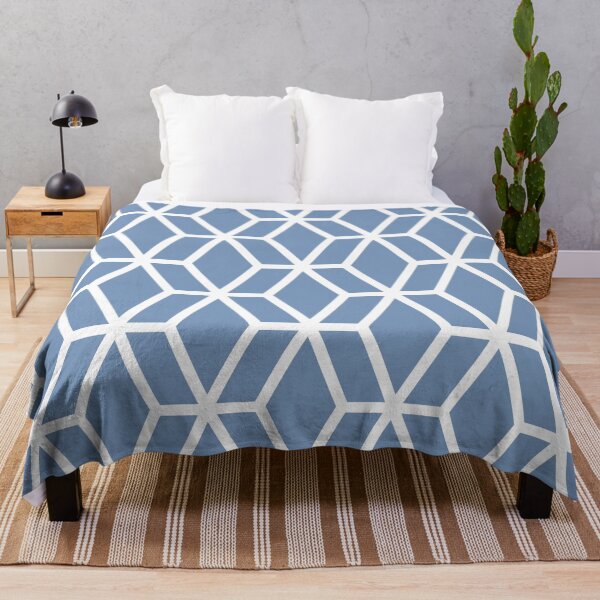 Aperçu de l'œuvre Blue and White Tessellation Line Pattern 16 Pairs DE 2022 Trending Color Ocean City DE5879 créée et vendue par ColorOfTheYears.