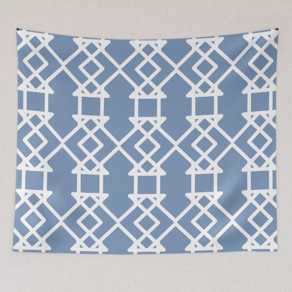 Item preview, Blue and White Tessellation Line Pattern 27 Pairs DE 2022 Trending Color Ocean City DE5879 designed and sold by ColorOfTheYears.