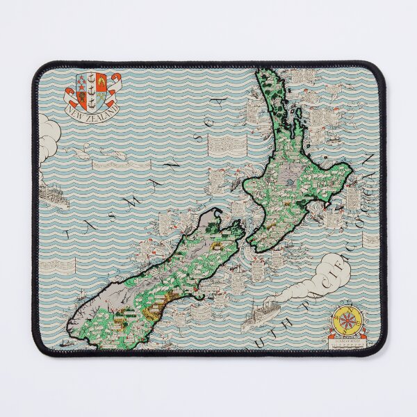 Item preview, New Zealand Agricultural Map - MacDonald Gill 1930 - Ancient Worlds designed and sold by Culturio.