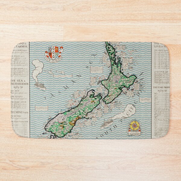 Item preview, New Zealand Agricultural Map - MacDonald Gill 1930 - Ancient Worlds designed and sold by Culturio.