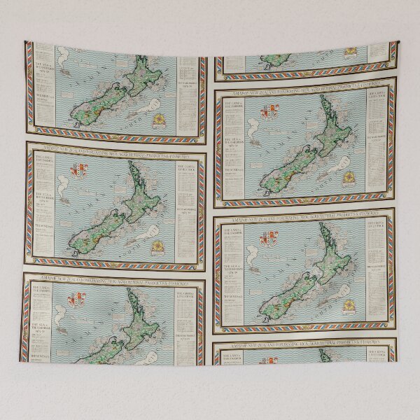 Item preview, New Zealand Agricultural Map - MacDonald Gill 1930 - Ancient Worlds designed and sold by Culturio.