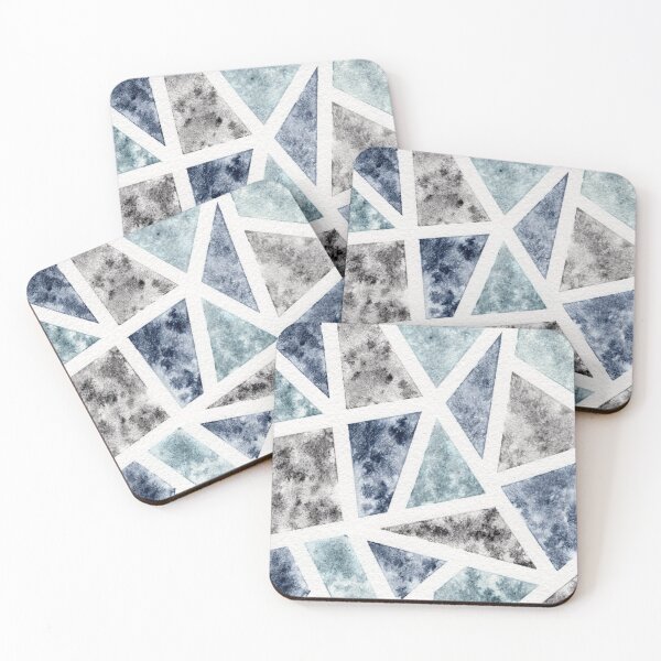 Item preview, Geometric Watercolor Mosaic Pattern - Blue  designed and sold by srsig designs.
