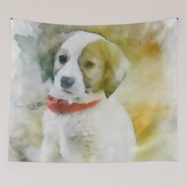 Item preview, Cute pupper. Digital watercolor painting designed and sold by Vivid Studio.