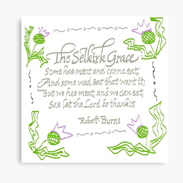 Item preview, The Selkirk Grace designed and sold by PwettyThings.