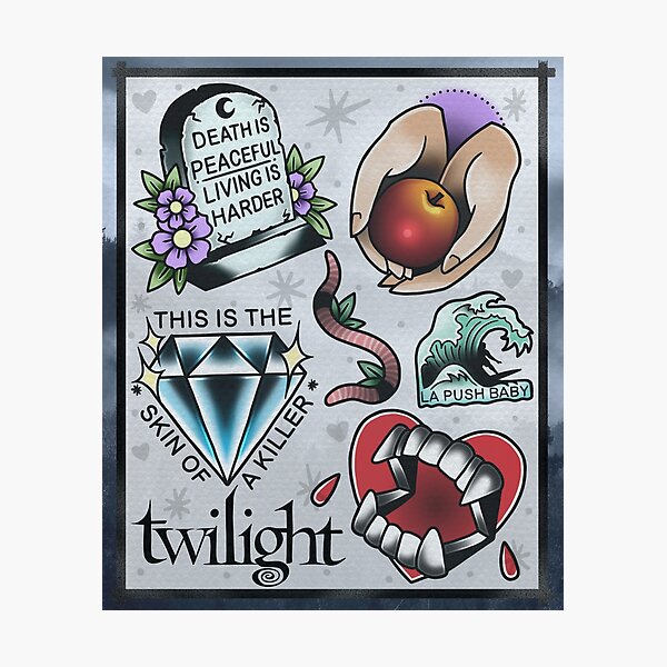 Item preview, Twilight Inspired Tattoo Flash Sheet designed and sold by Bite Hard.