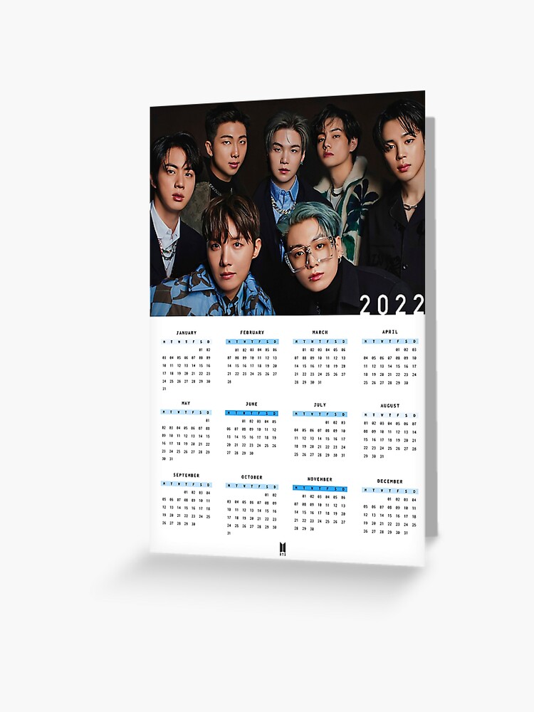 bts 2022 calendar greeting card for sale by catoro redbubble