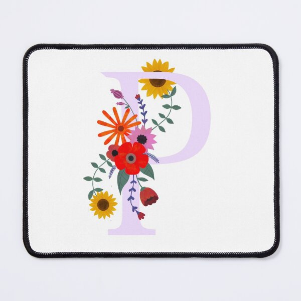 Aperçu de l'œuvre Monogramme Floral Illustré Lettre Art P Initial créée et vendue par Illustratebynat.