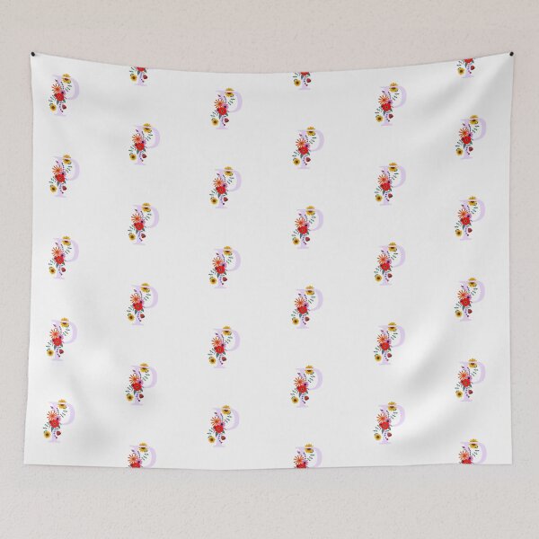 Aperçu de l'œuvre Monogramme Floral Illustré Lettre Art P Initial créée et vendue par Illustratebynat.