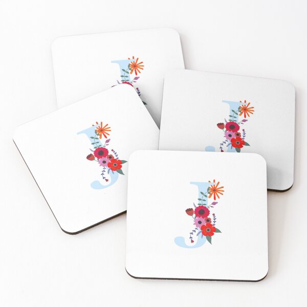 Aperçu de l'œuvre Monogramme Floral Illustré Lettre Art J Initial créée et vendue par Illustratebynat.