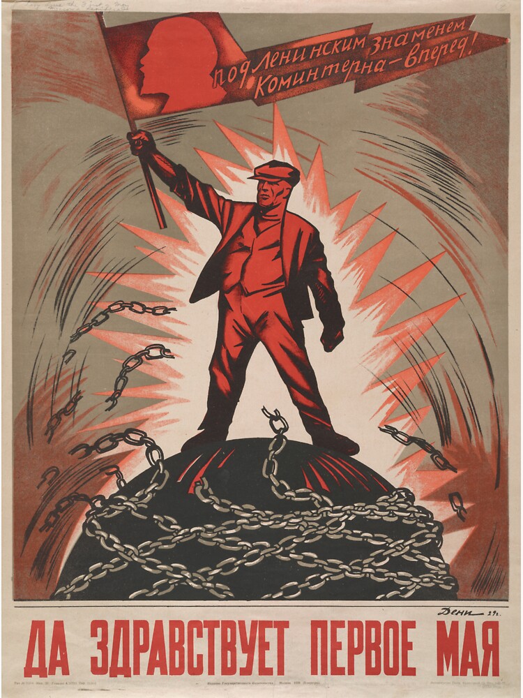 Thumbnail 3 von 3, Sticker, Sowjetische Propaganda - Es lebe der erste Mai! designt und verkauft von onlypropaganda.