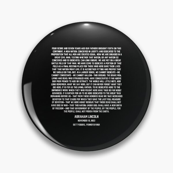 Item preview, Four Score and Seven... The Gettysburg Address / White Text designed and sold by PEK1787.