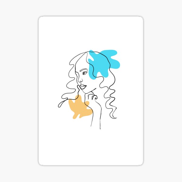Minimalist woman portrait Sticker