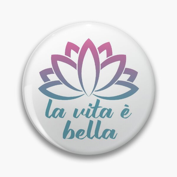 Item preview, La Vita è Bella Italian Inspirational Saying With Lotus Flower designed and sold by Bad Kitty Designz.