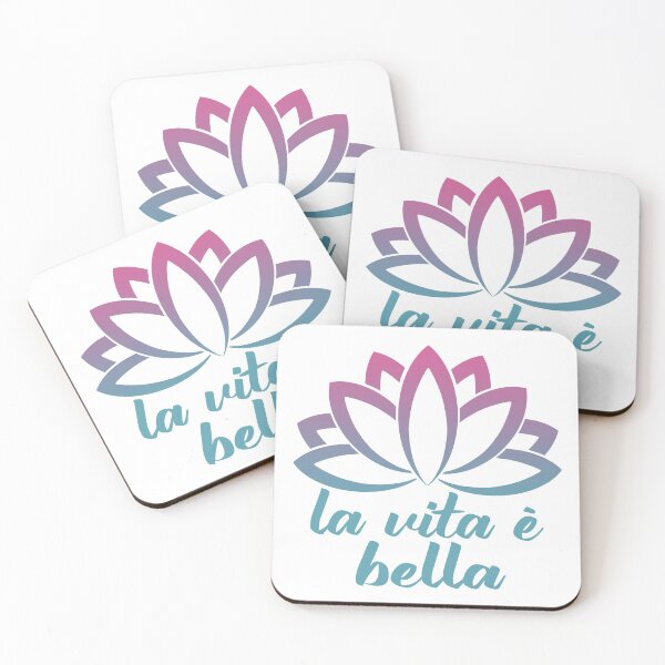Item preview, La Vita è Bella Italian Inspirational Saying With Lotus Flower designed and sold by Bad Kitty Designz.
