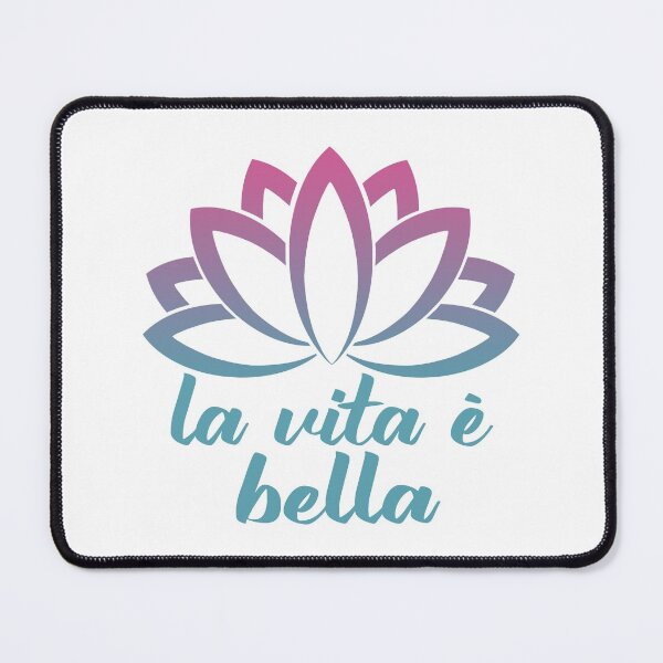 Item preview, La Vita è Bella Italian Inspirational Saying With Lotus Flower designed and sold by Bad Kitty Designz.