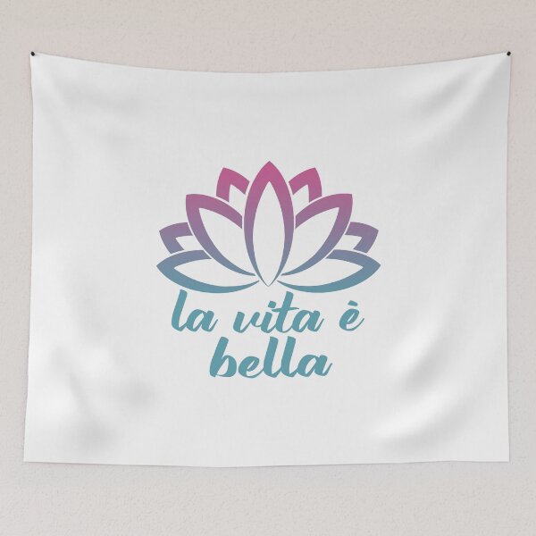 Item preview, La Vita è Bella Italian Inspirational Saying With Lotus Flower designed and sold by Bad Kitty Designz.