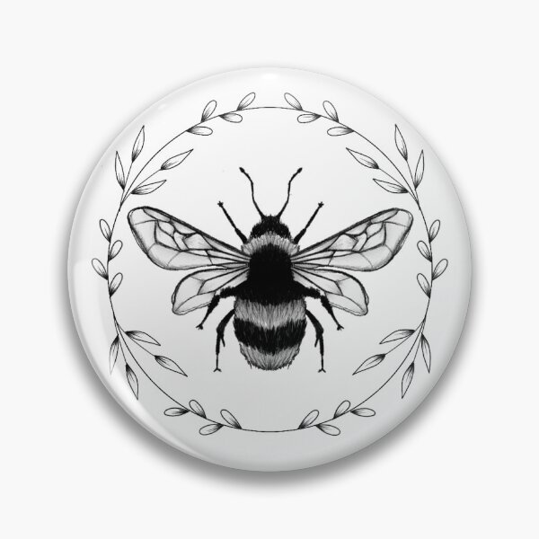 Item preview, Bee floral design  designed and sold by Un-drawing.