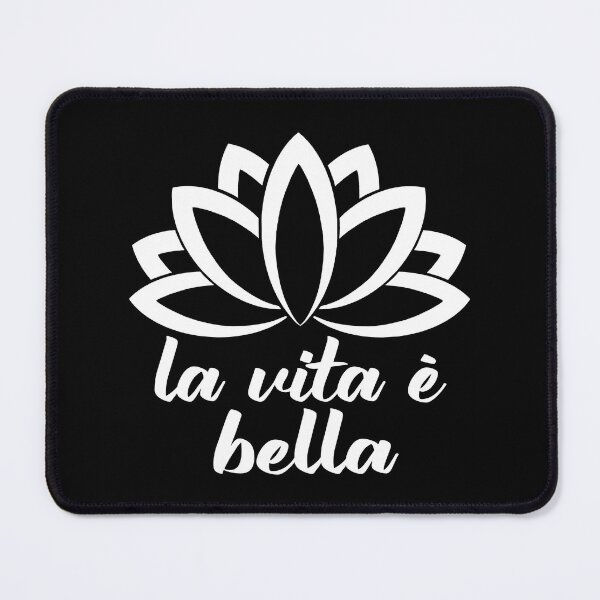 Item preview, La Vita è Bella Italian Phrase With Lotus Flower designed and sold by Bad Kitty Designz.