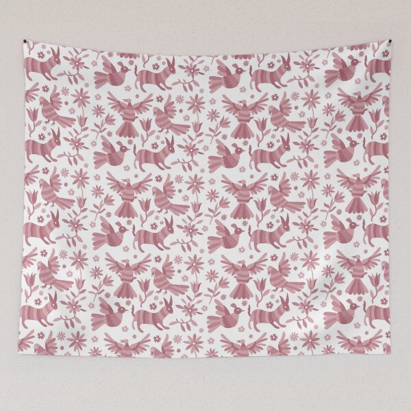 Item preview, pink otomi texture, mexican otomi, soft pink mexican art, mexican art, mexican craft, mexican folk, otomi texture, mexican pattern, flowers, birds, animals, pink designed and sold by Terevela.