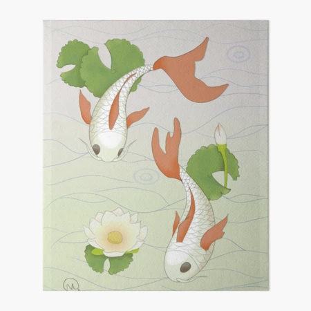 Koi Lily Pond Sketch - Anime Koi Fish Art Board Print for Sale by  MarinaGorban