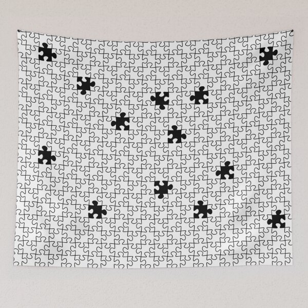 Item preview, The Missing Piece - Abstract Jigsaw Puzzle Black and White designed and sold by TimeForTShirt.