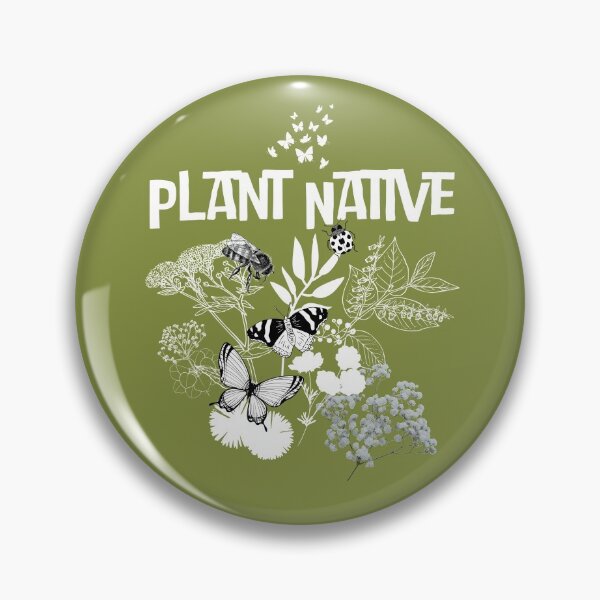 Item preview, Plant Native White Silhouette Plants & Pollinators Design designed and sold by EarthArtDesigns.