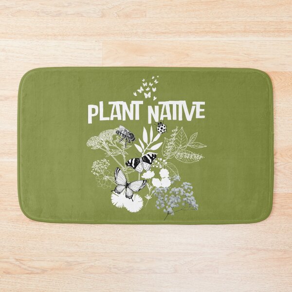 Item preview, Plant Native White Silhouette Plants & Pollinators Design designed and sold by EarthArtDesigns.
