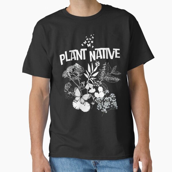 Item preview, Plant Native White Silhouette Plants & Pollinators Design designed and sold by EarthArtDesigns.